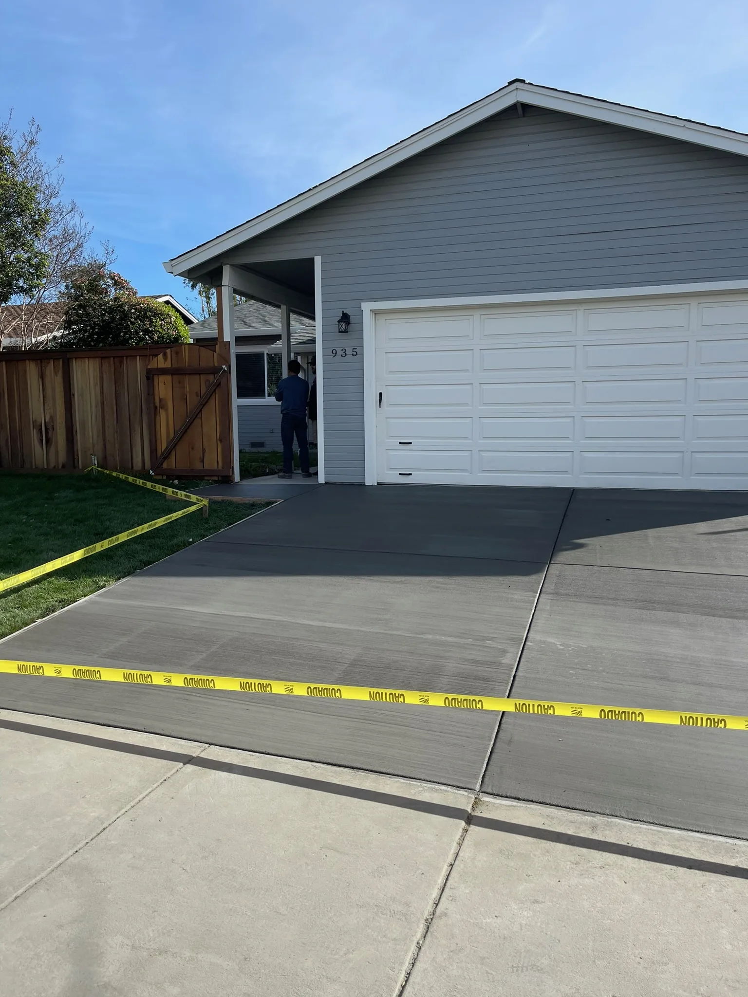 Freshly finished residential driveway