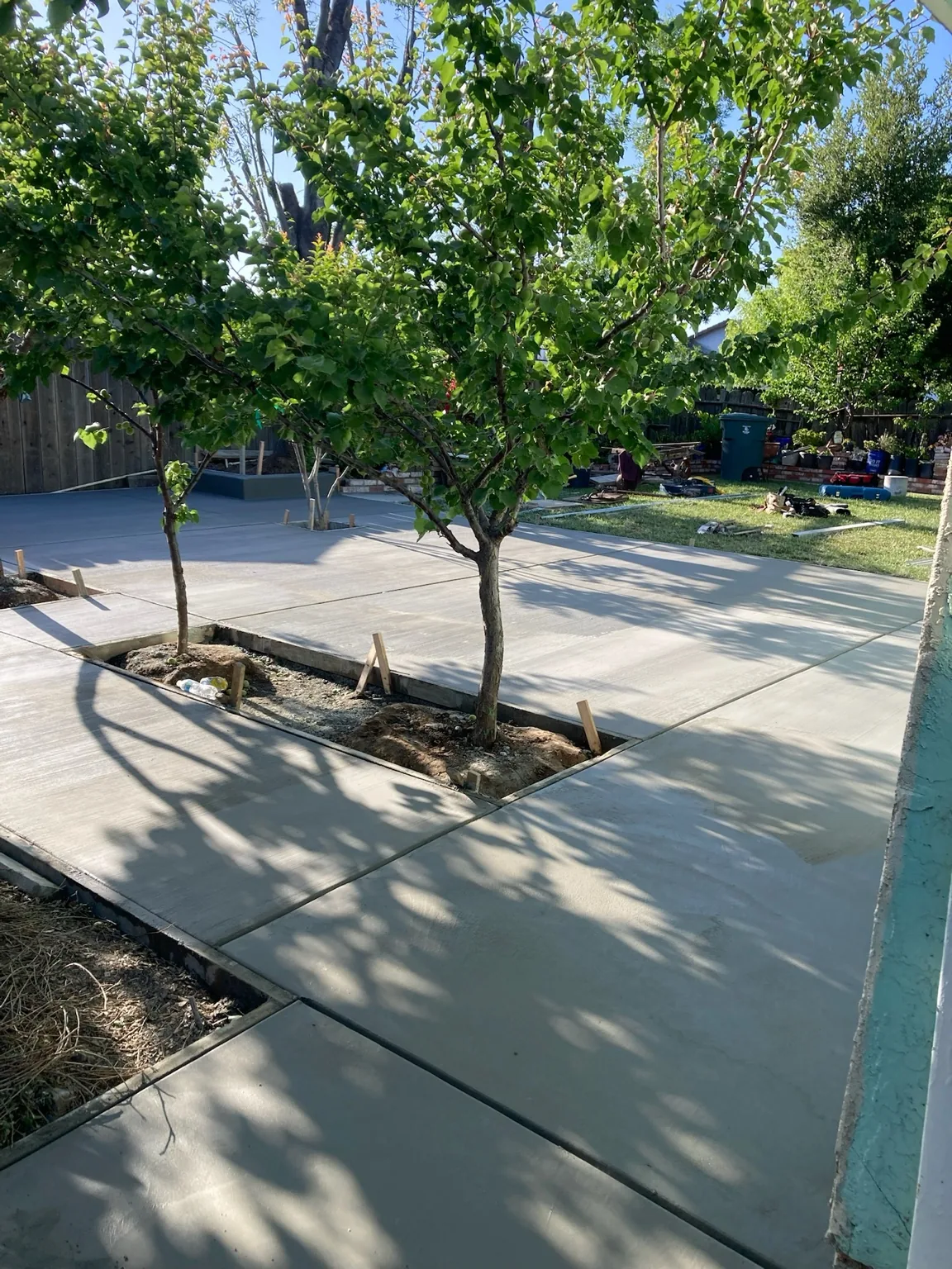 Large area of finished residential concrete flatwork